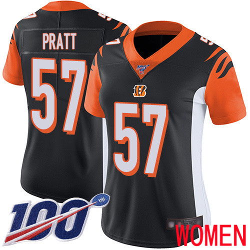 Cincinnati Bengals Limited Black Women Germaine Pratt Home Jersey NFL Footballl 57 100th Season Vapor Untouchable